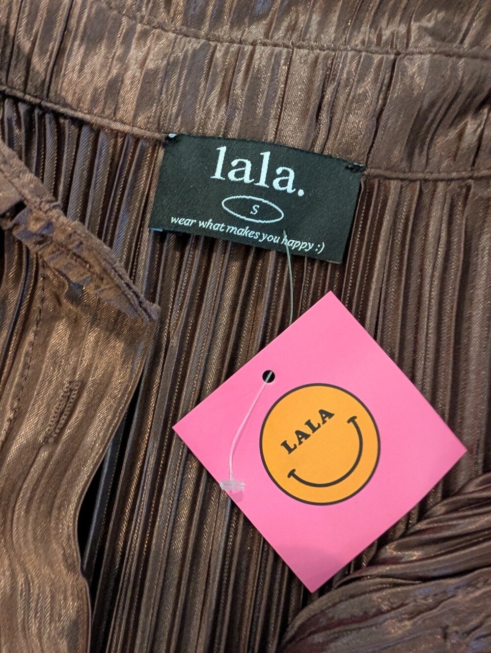 NWT - Dresses In LALA Plisse Mocha Short Set (S) - Picture 6 of 9
